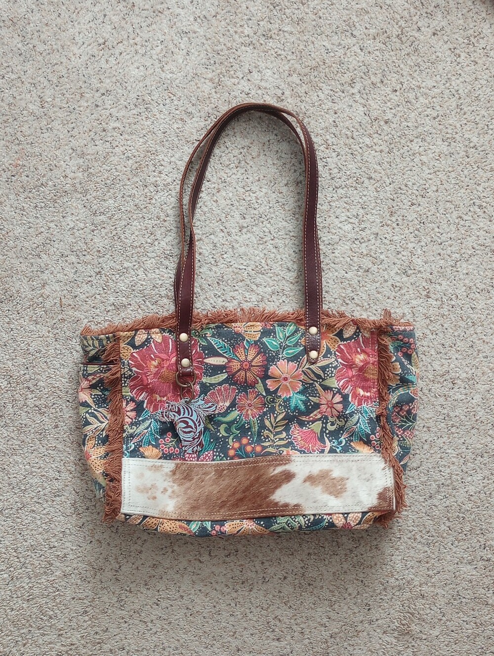 Fyole Weekender Bag Western Floral Cow Print Bohemian Boho Cowgirl Myra Bag